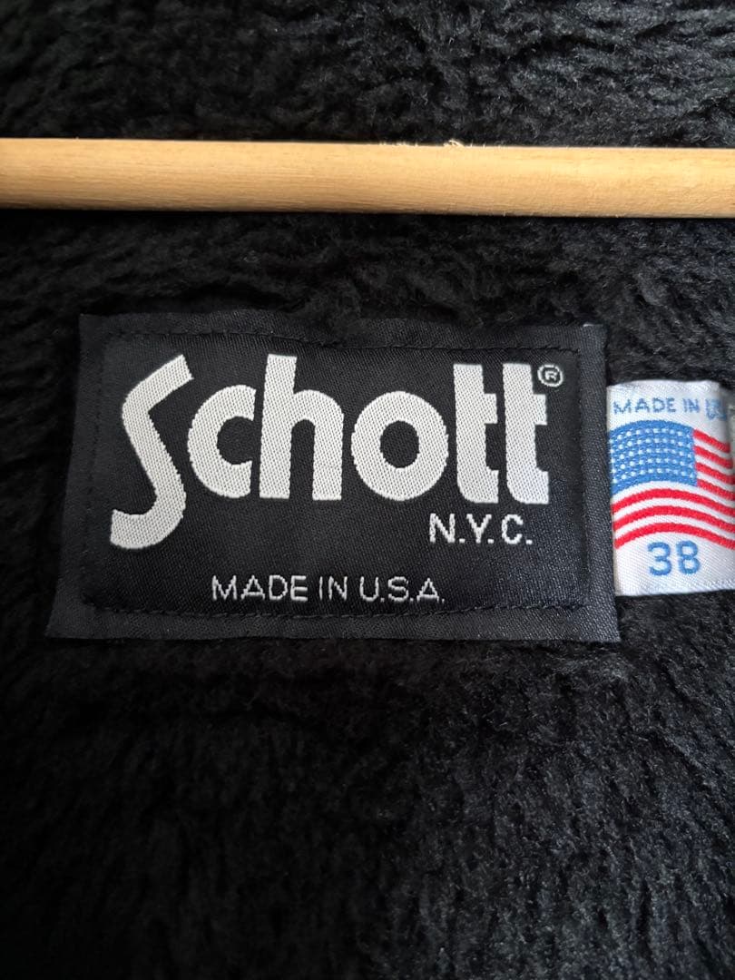 美品/希少レア schott トラッカージャケット 652 本革 ブラック 38