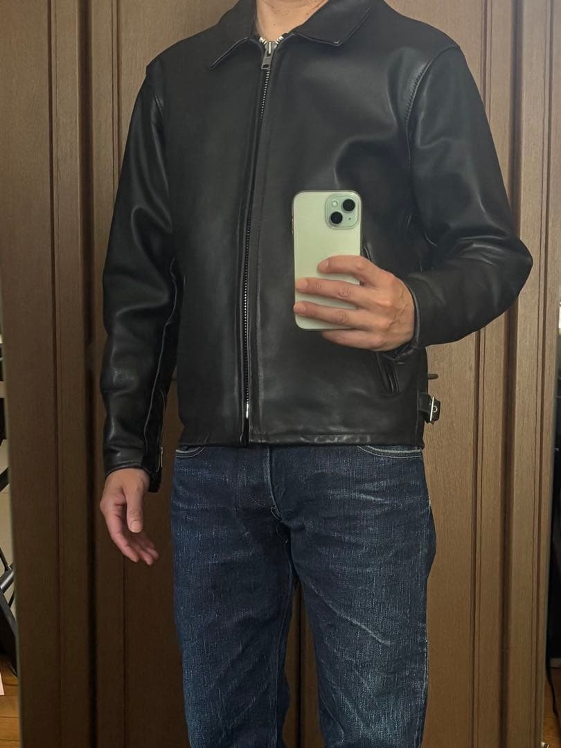 美品/希少レア schott トラッカージャケット 652 本革 ブラック 38