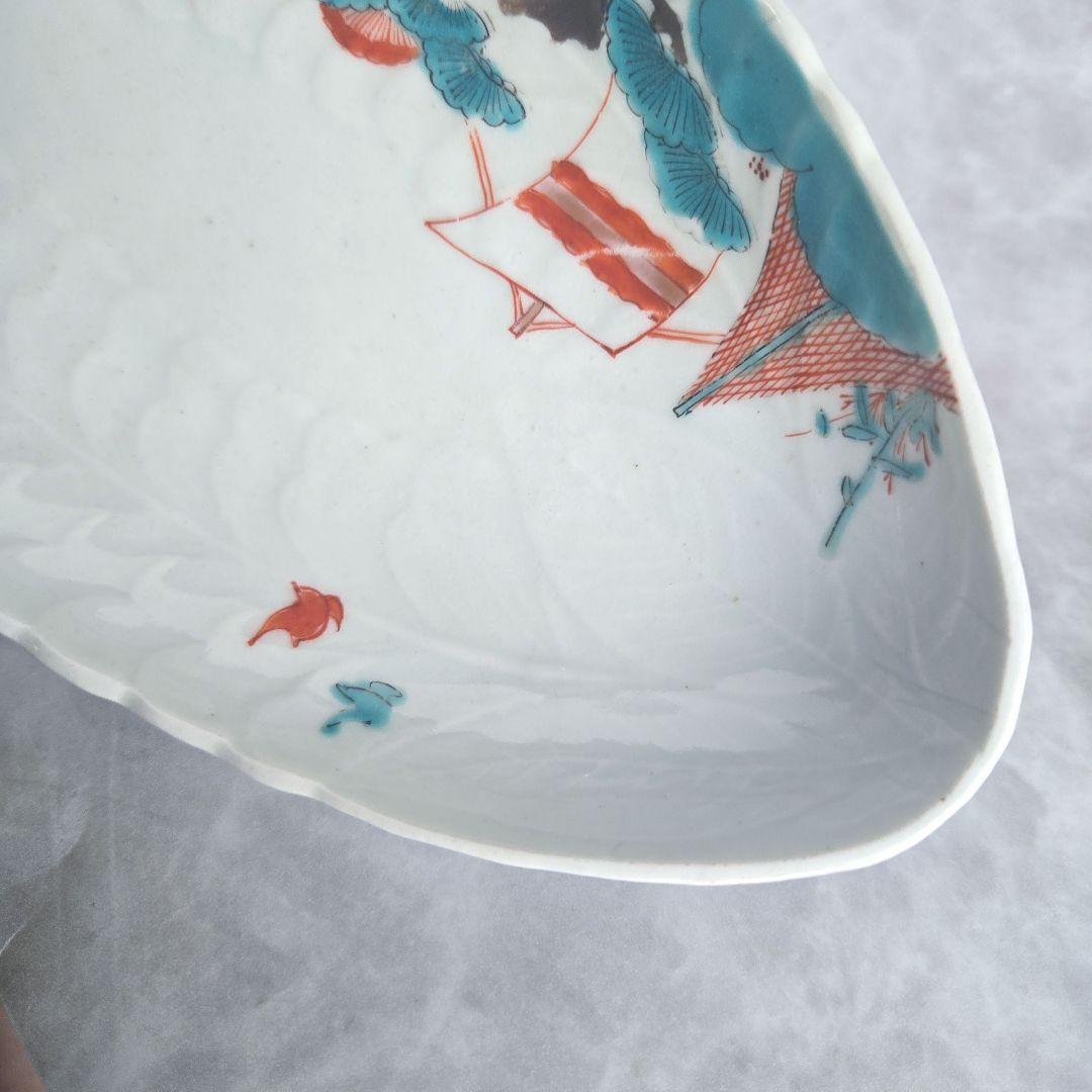 古伊万里　藤　色絵皿　江戸時代　染付　江戸　骨董　金直し　金継ぎ　アンティーク