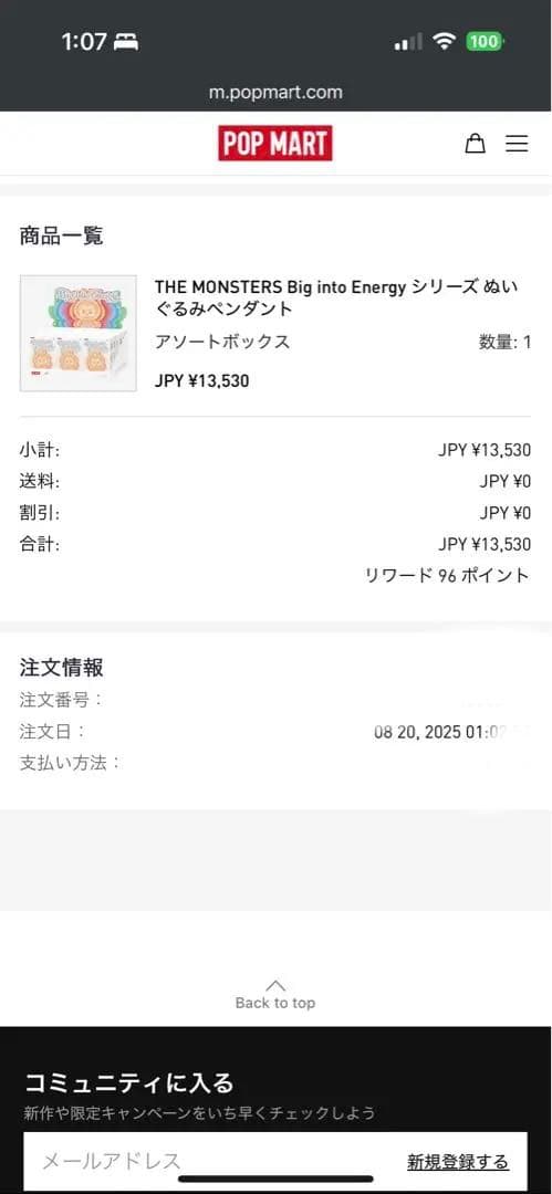 LABUBU Big into Energy ぬいぐるみ 正規品・未開封