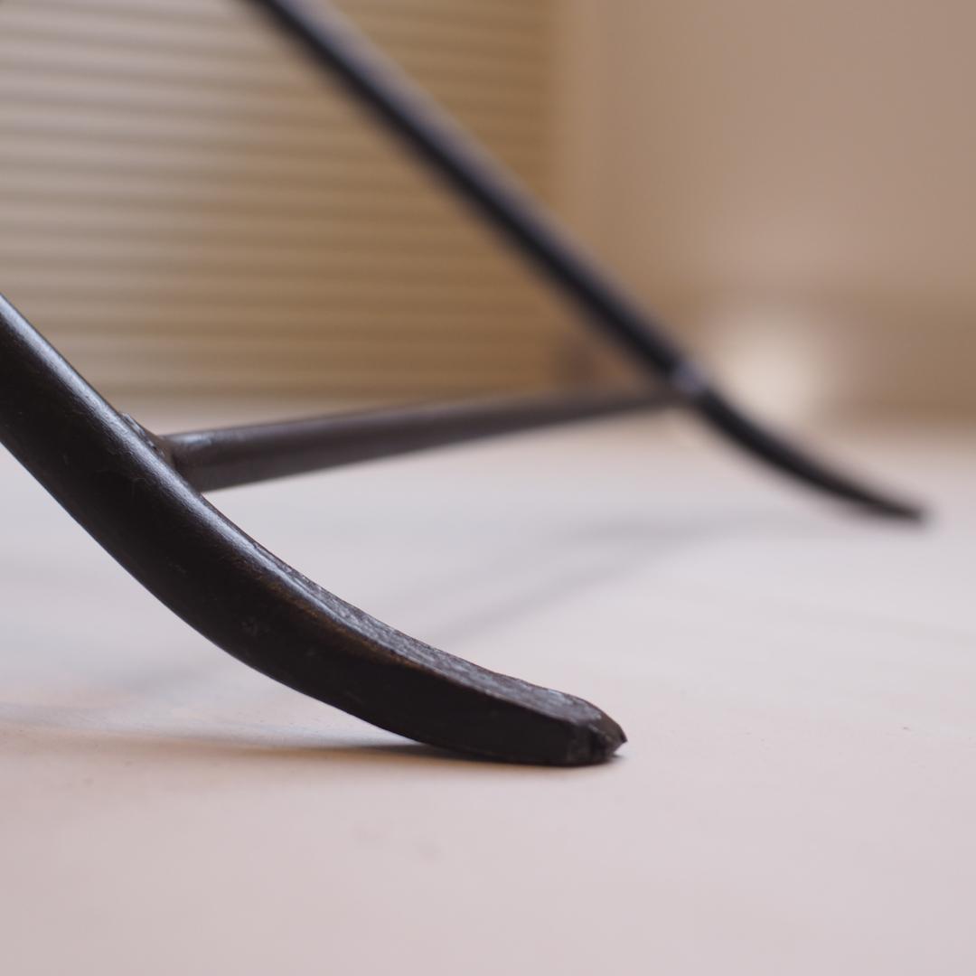 レザー折りたたみアイアンスツール 本革 山羊革