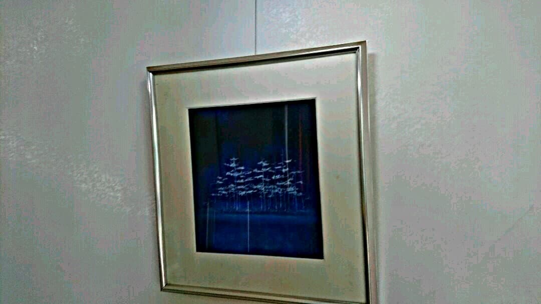 絵画 (山崎範雄:青の魔術師) #「針葉樹 」(吊り下げワイヤーセット)