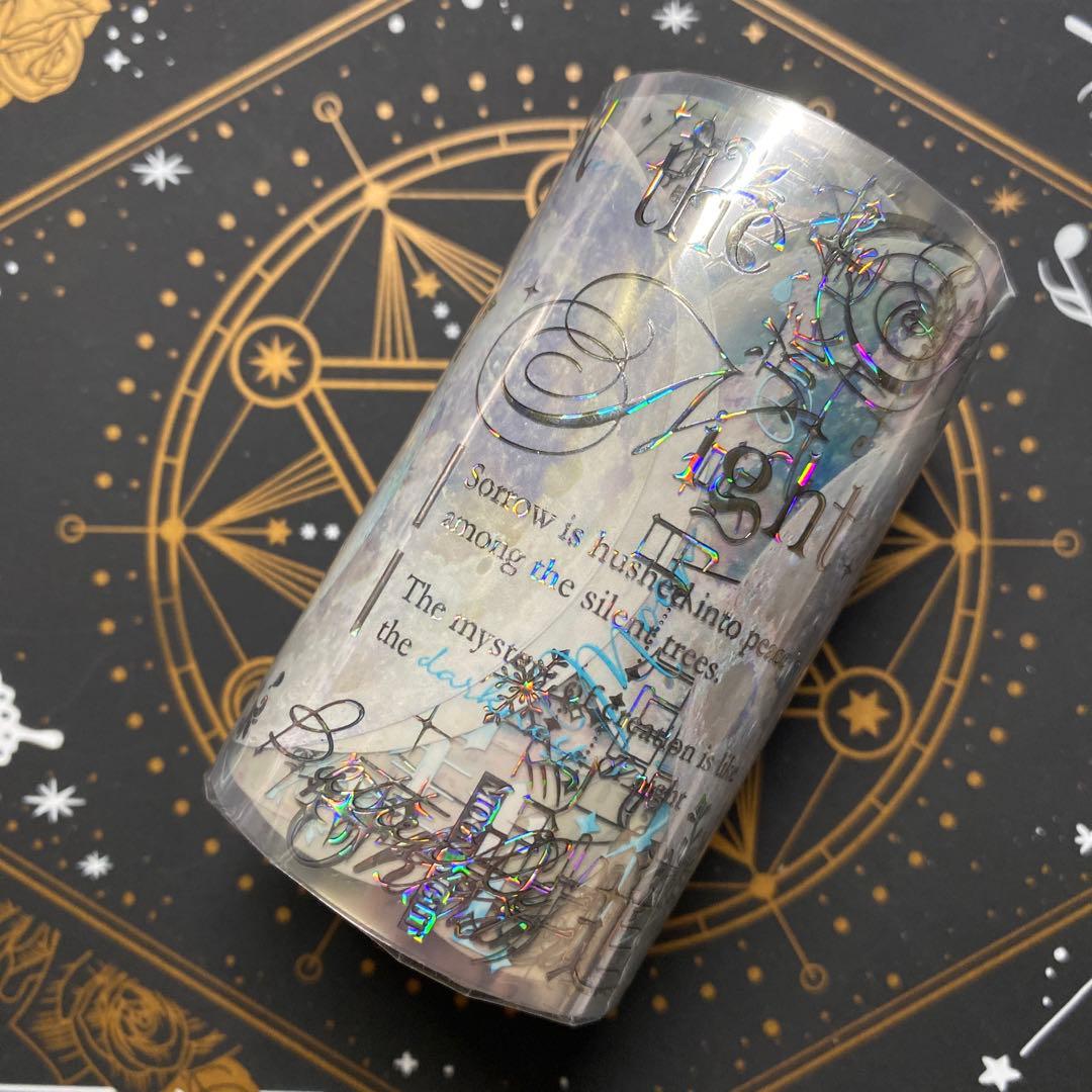 【8884】海外　マステ　2/4/巻　貝殻銀マスキングテープ　月　文字　装飾系