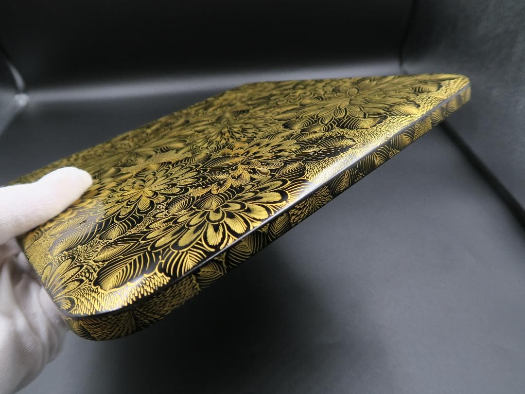 輪島塗】極上総菊詰沈金 五段重箱 内朱塗 隅丸 蓋二