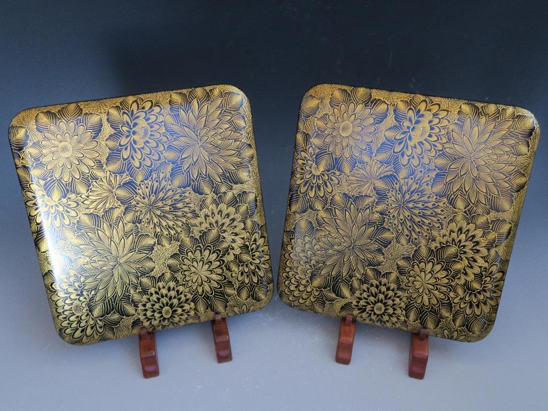 【輪島塗】極上総菊詰沈金 五段重箱 内朱塗 隅丸 蓋二枚 蓋横菊彫 天然木 共箱