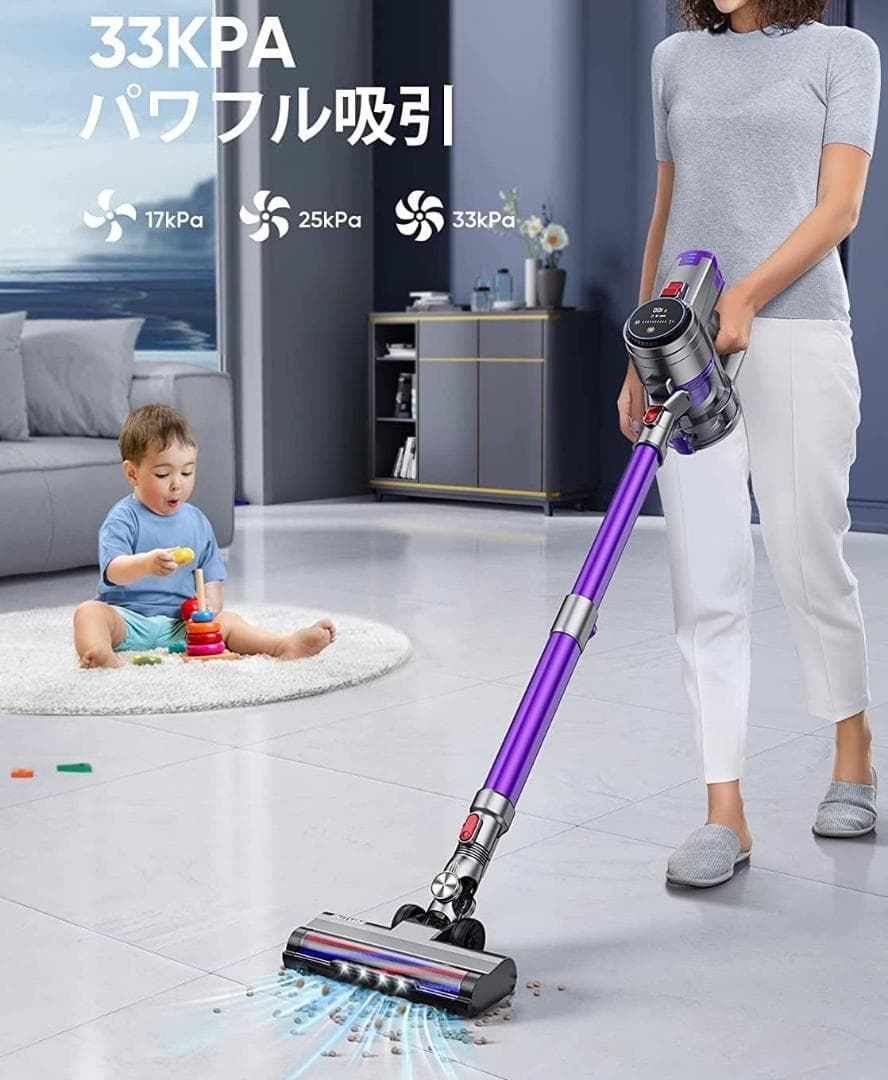 ❤吸引力33000Pa以上&400Wハイパワーでゴミを根こそぎ吸引♪❤掃