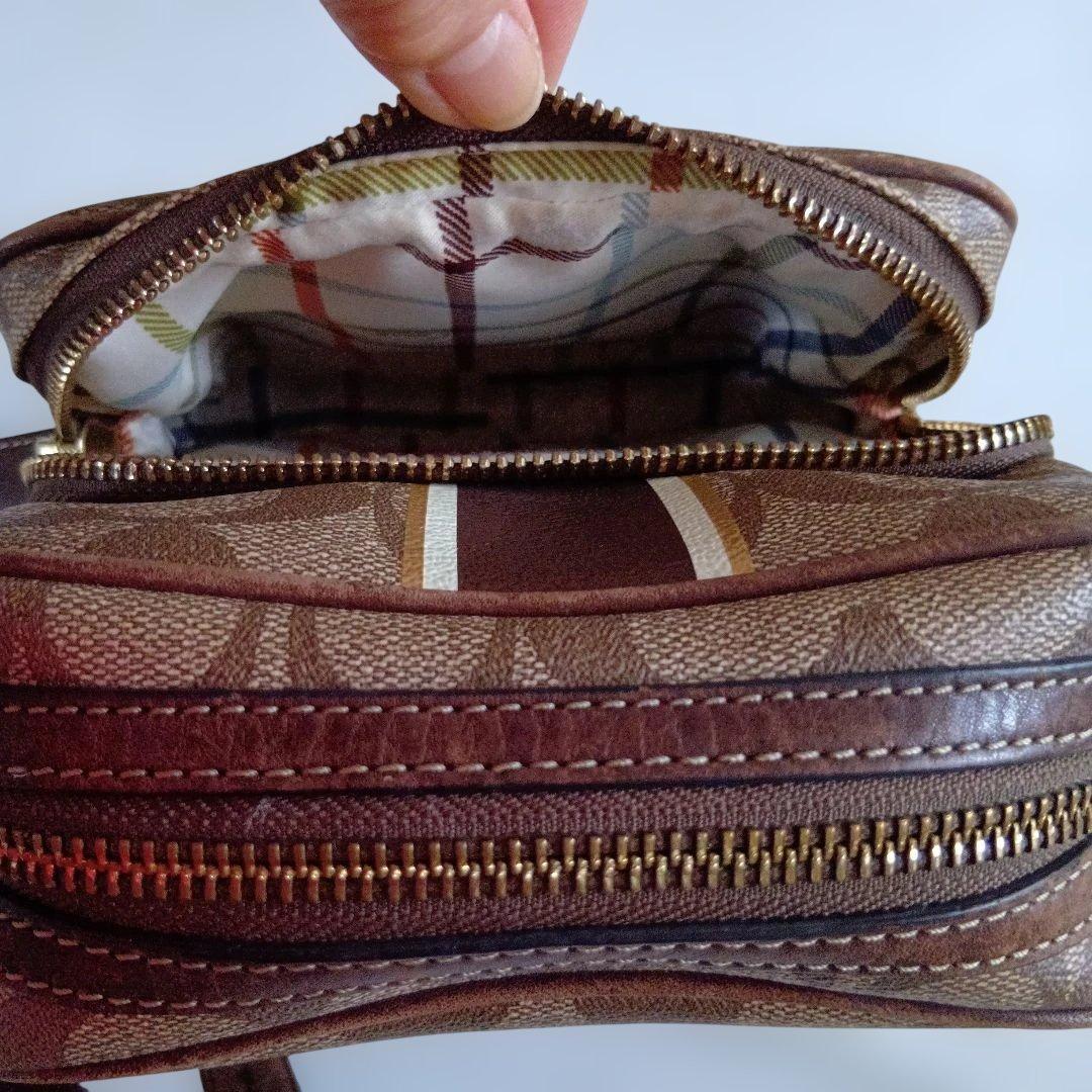 Coach ストライプデザイン ショルダーバッグ