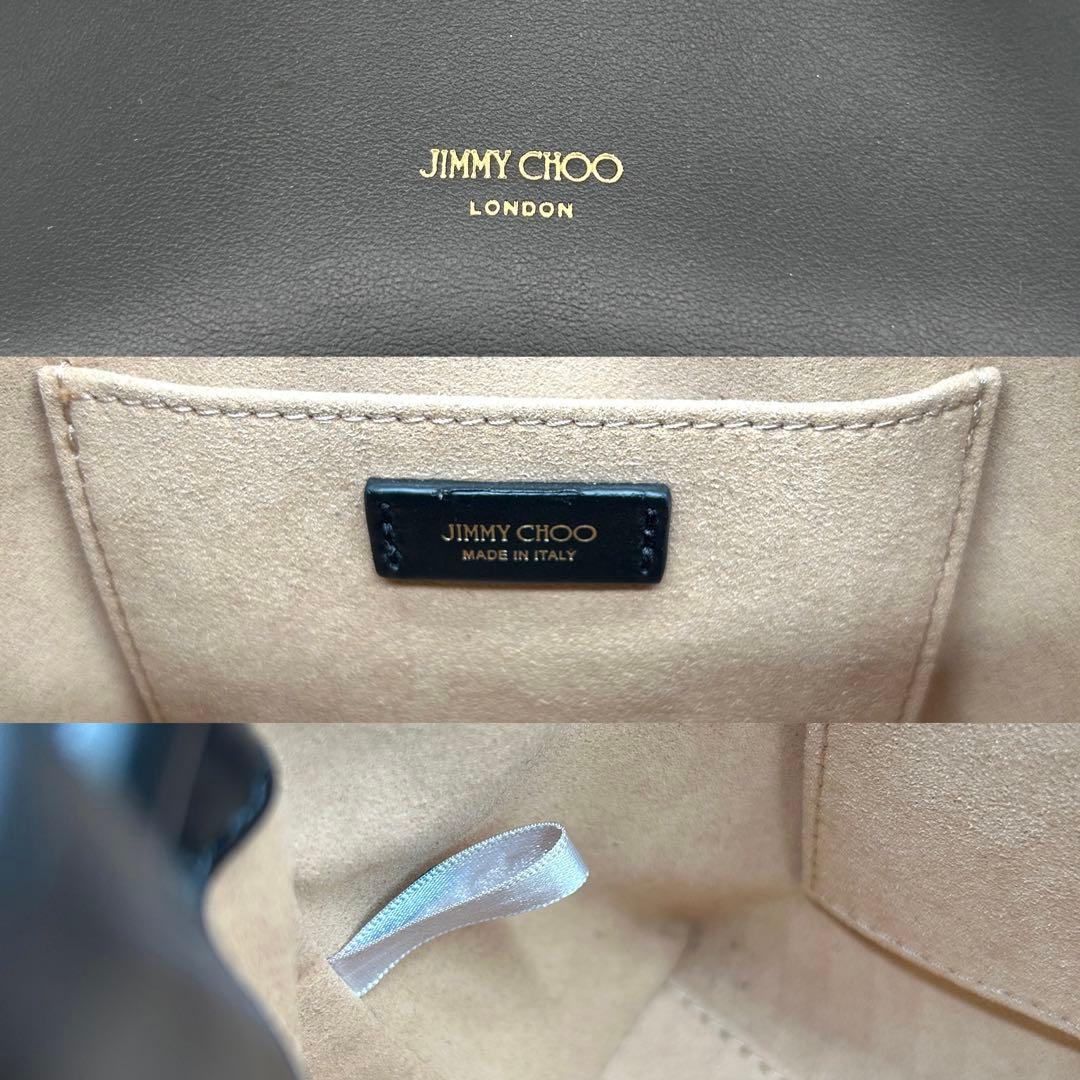 【極美品】ジミーチュウ 2way ボンボンバケット ショルダーバッグ レザー 黒