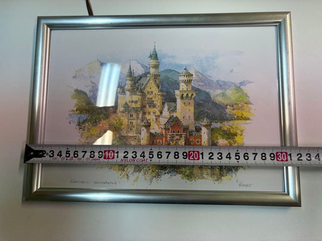 西村龍介、水辺の城、希少画集画、状態良好、新品高級額装付 西村龍介