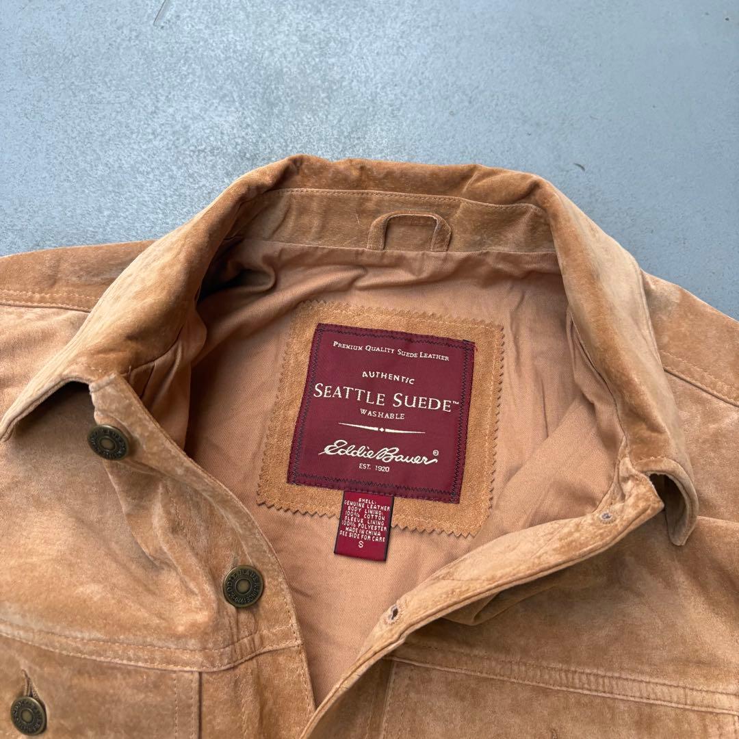 90s Eddie bauer スエードジャケット　ジージャン ブラウン　希少