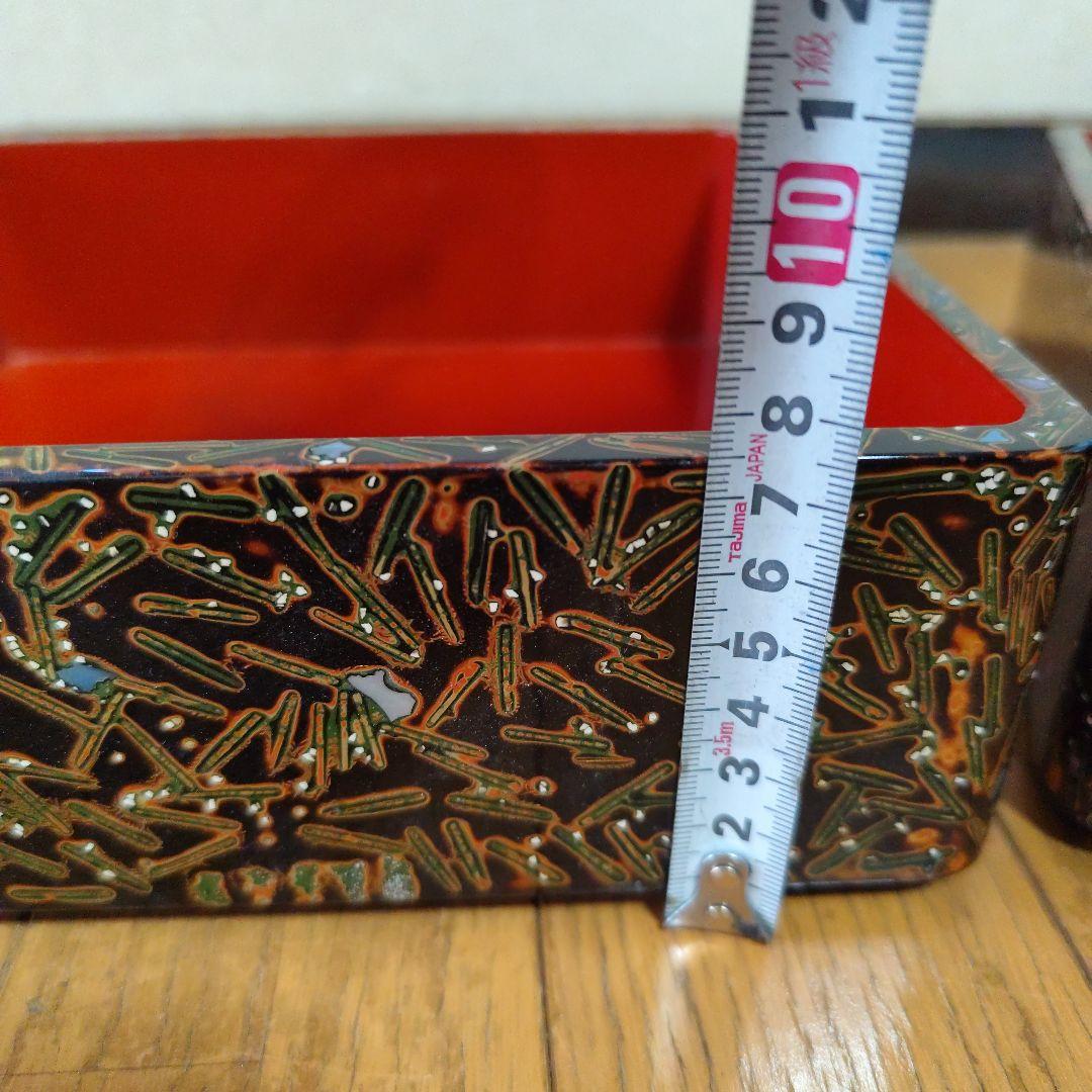 古代若狭塗　重箱5段蓋2枚台付き