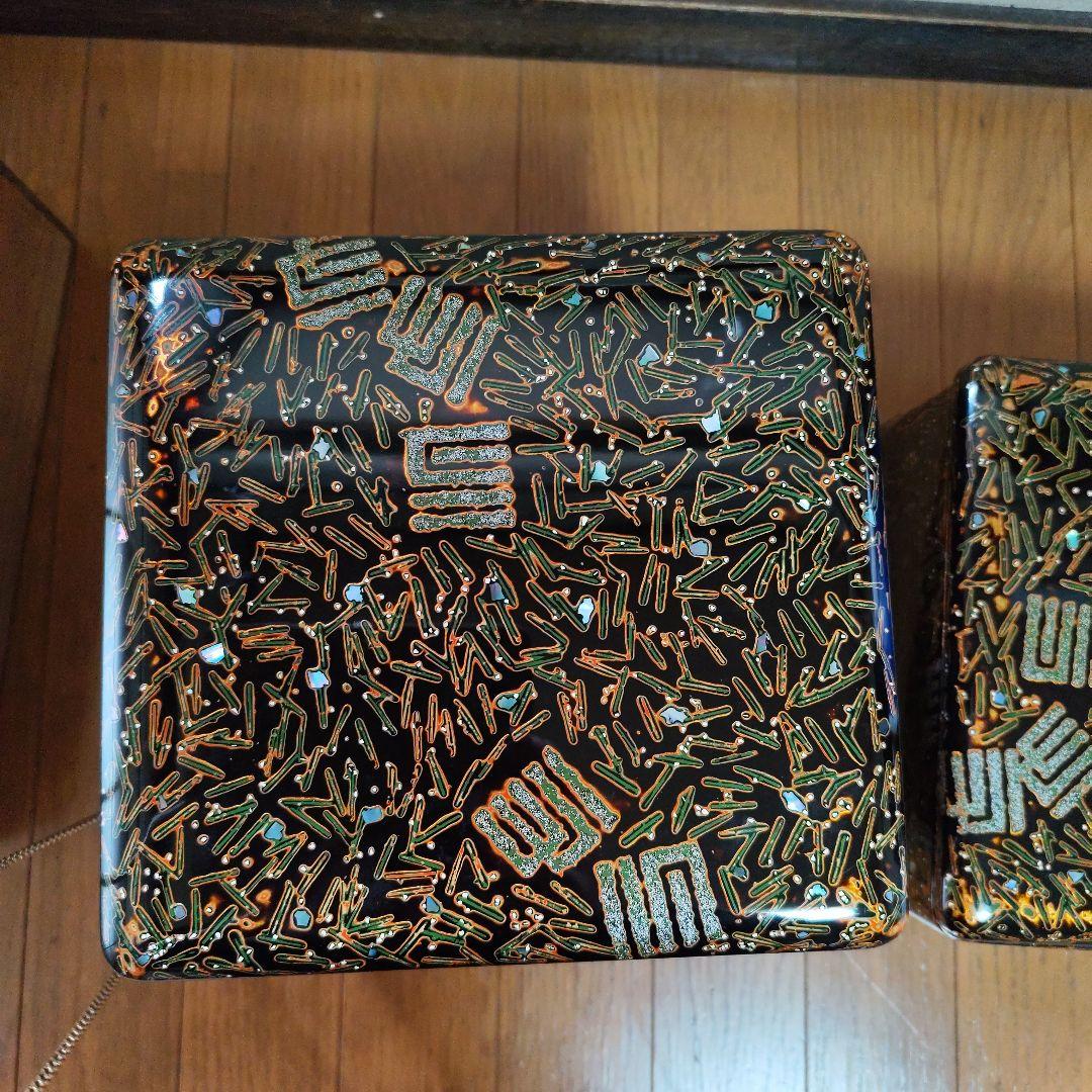 古代若狭塗 重箱5段蓋2枚台付き