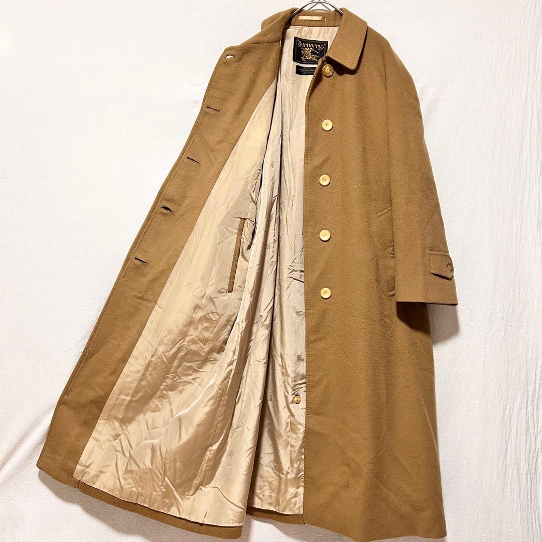 バーバリー ロングコート カシミヤ ウール バルマカンコート