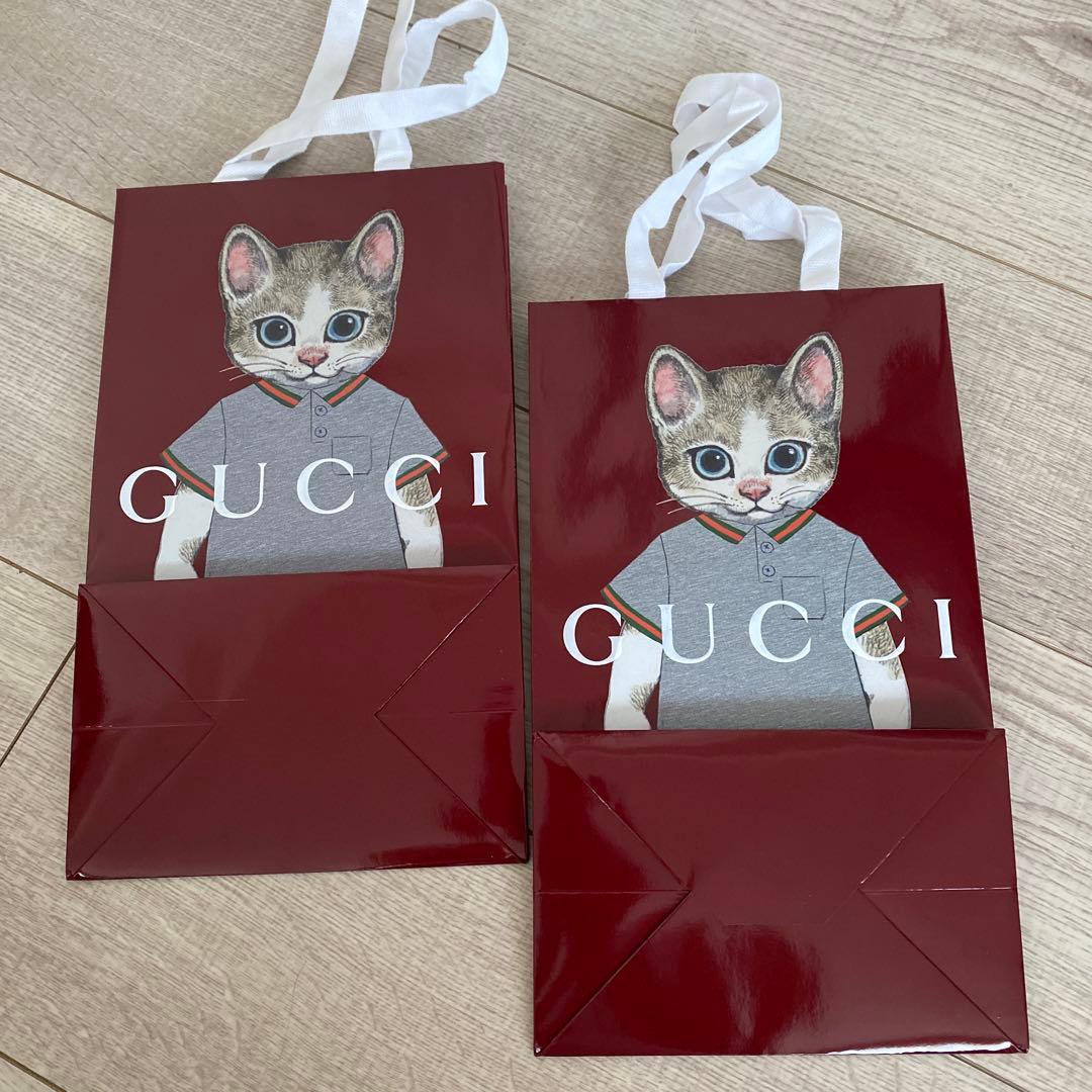 GUCCI ヒグチユウコ 猫 コラボ ショッパー 紙袋 2枚セット - メルカリ