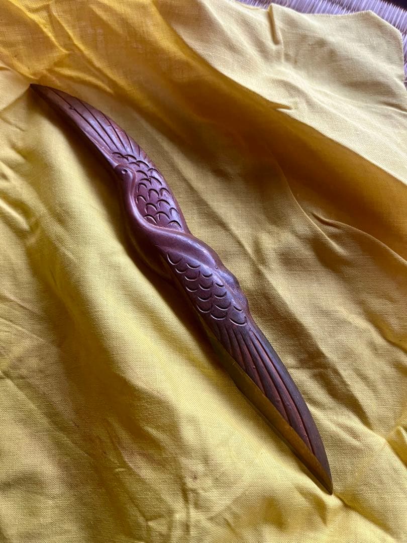 越後与板名工 石橋藤七 佩山作 鶴之図文鎮小刀