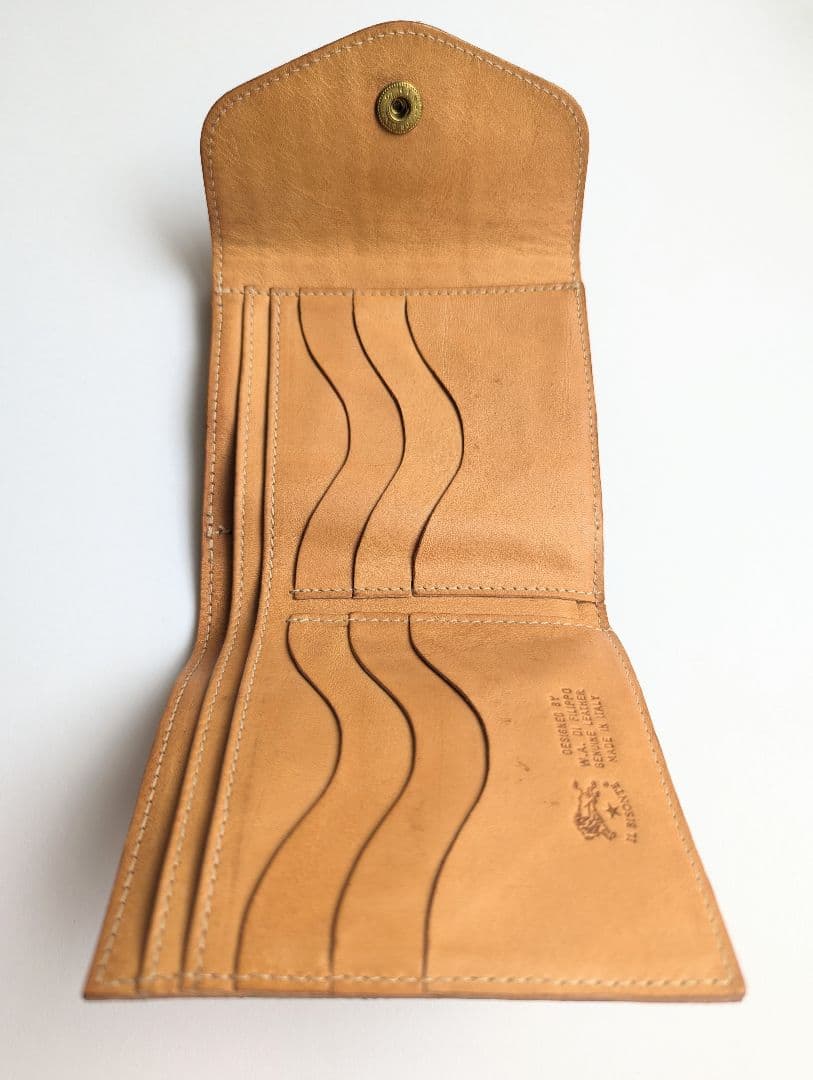 イルビゾンテ がま口【ボルドー×ヌメ】クロコ型押 バイカラー 美品