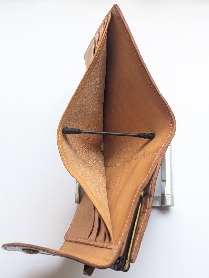 イルビゾンテ がま口【ボルドー×ヌメ】クロコ型押 バイカラー 美品