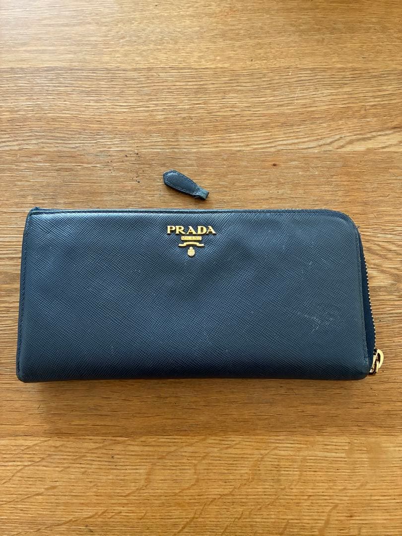 PRADA 長財布 ネイビー - メルカリ