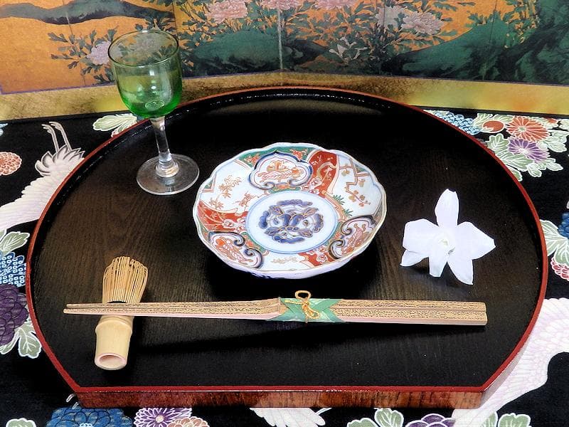 古伊万里 金襴手 窓絵 宝尽くしに松竹梅の図 4寸皿 5枚 B091AS-CZa