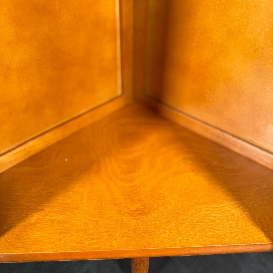 HR643 オールドカリモク 電話台 コンソール 三角コーナーラック - メルカリ