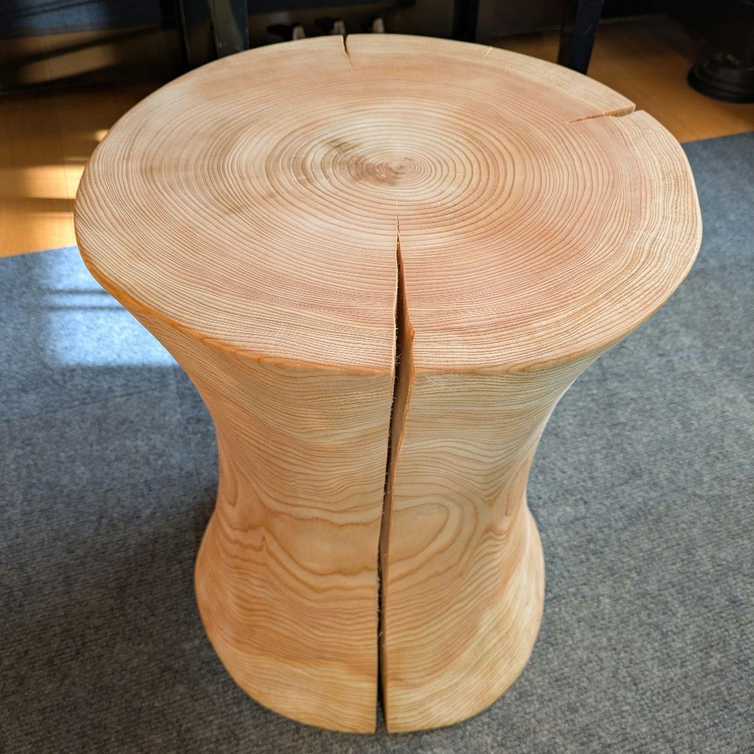 outdoorman　檜⑤　丸太　椅子　スツール　高さ約40㎝