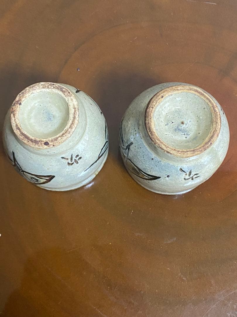 最終値下 金城次郎 壺屋焼 魚文湯呑 2個セット コップ マグカップ 沖縄