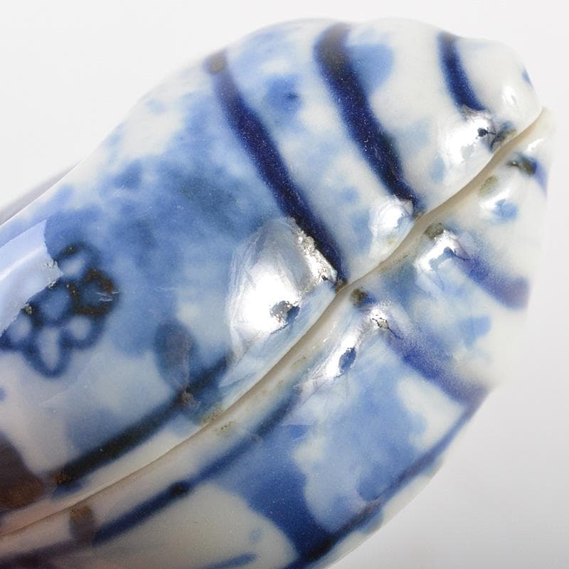 茶道具 平安 竹泉造 倣青華磁 貝香合 共箱 M R7314