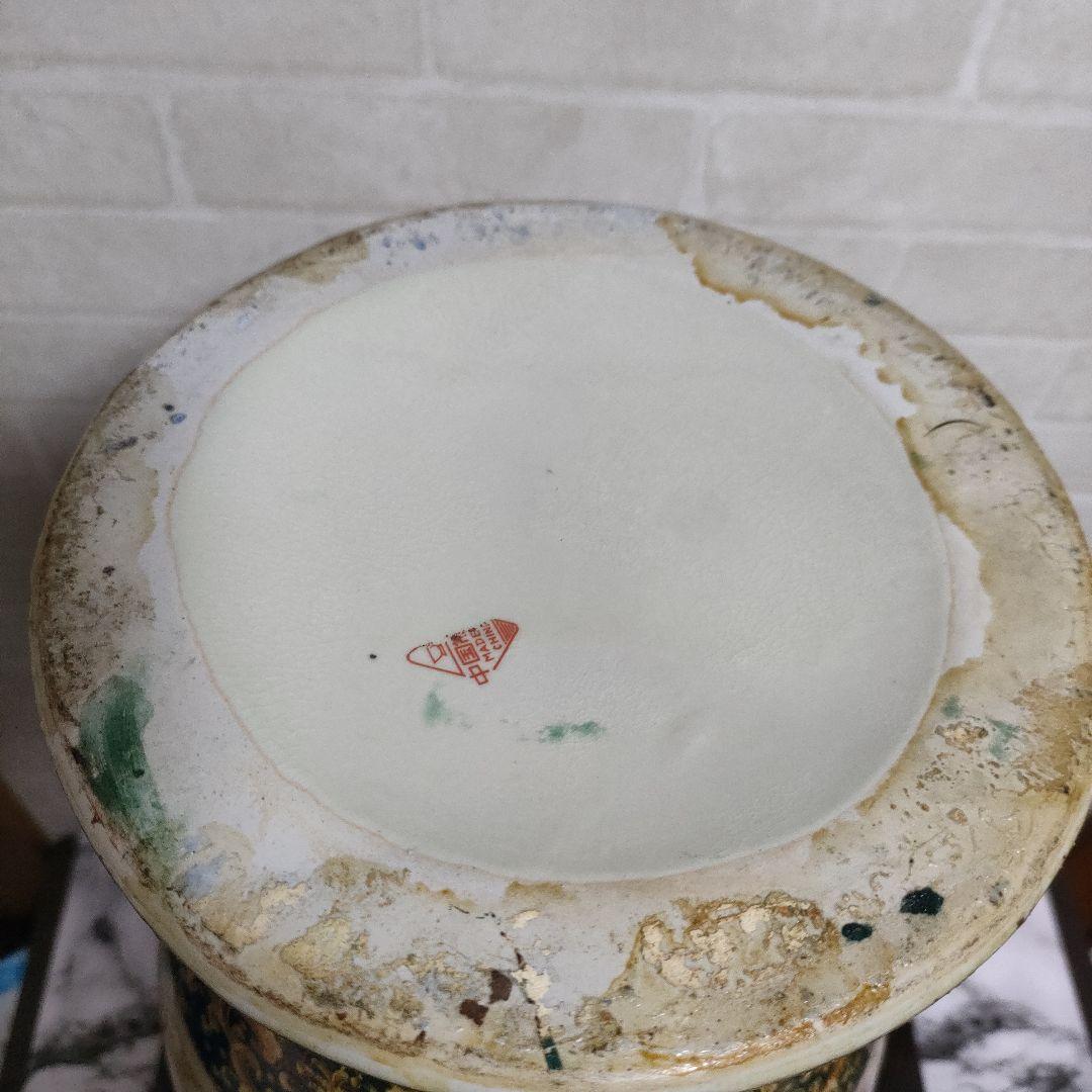 中国美術 大型飾り壺 双耳大花瓶 金彩 美術品・アンティーク・コレクション