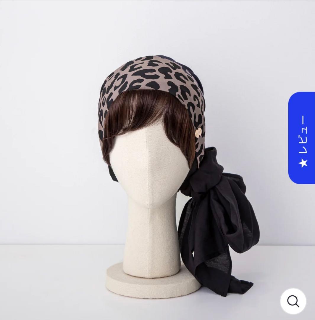 BAREN スカーフハット　Ｍサイズ　レオパードブラック