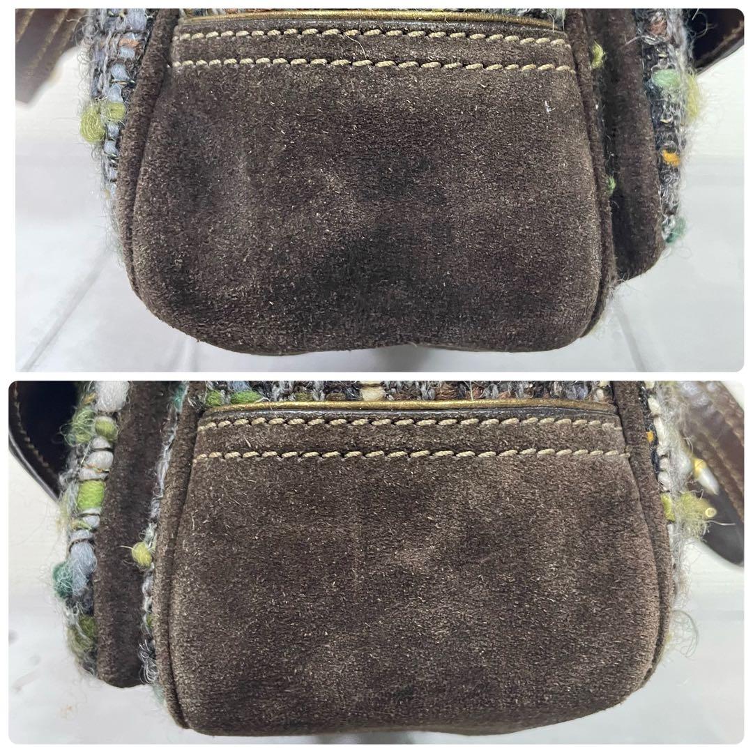 希少　COACH コーチ　ツイード×レザー ショルダーバッグ ワンショルダー