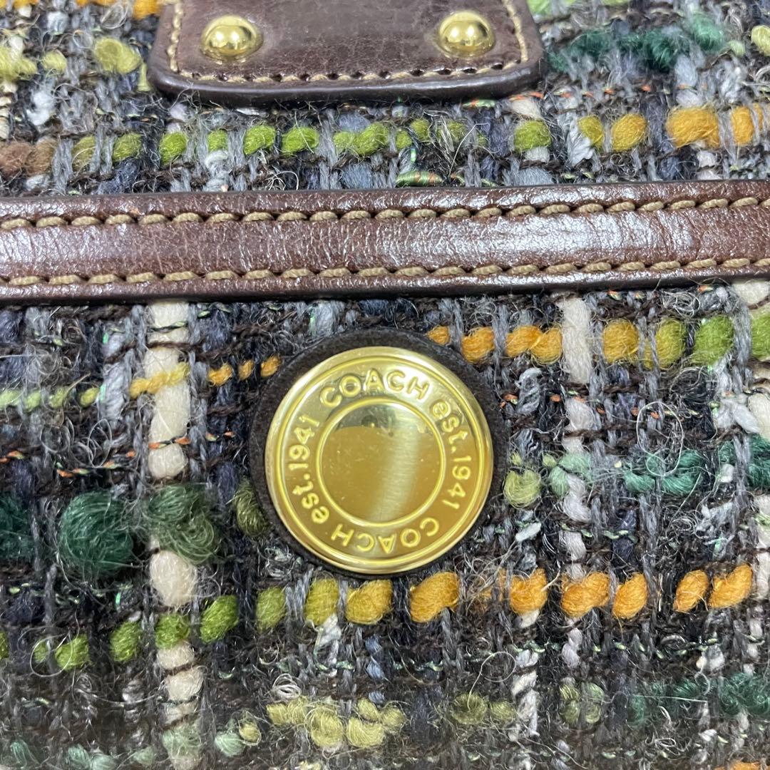 希少　COACH コーチ　ツイード×レザー ショルダーバッグ ワンショルダー