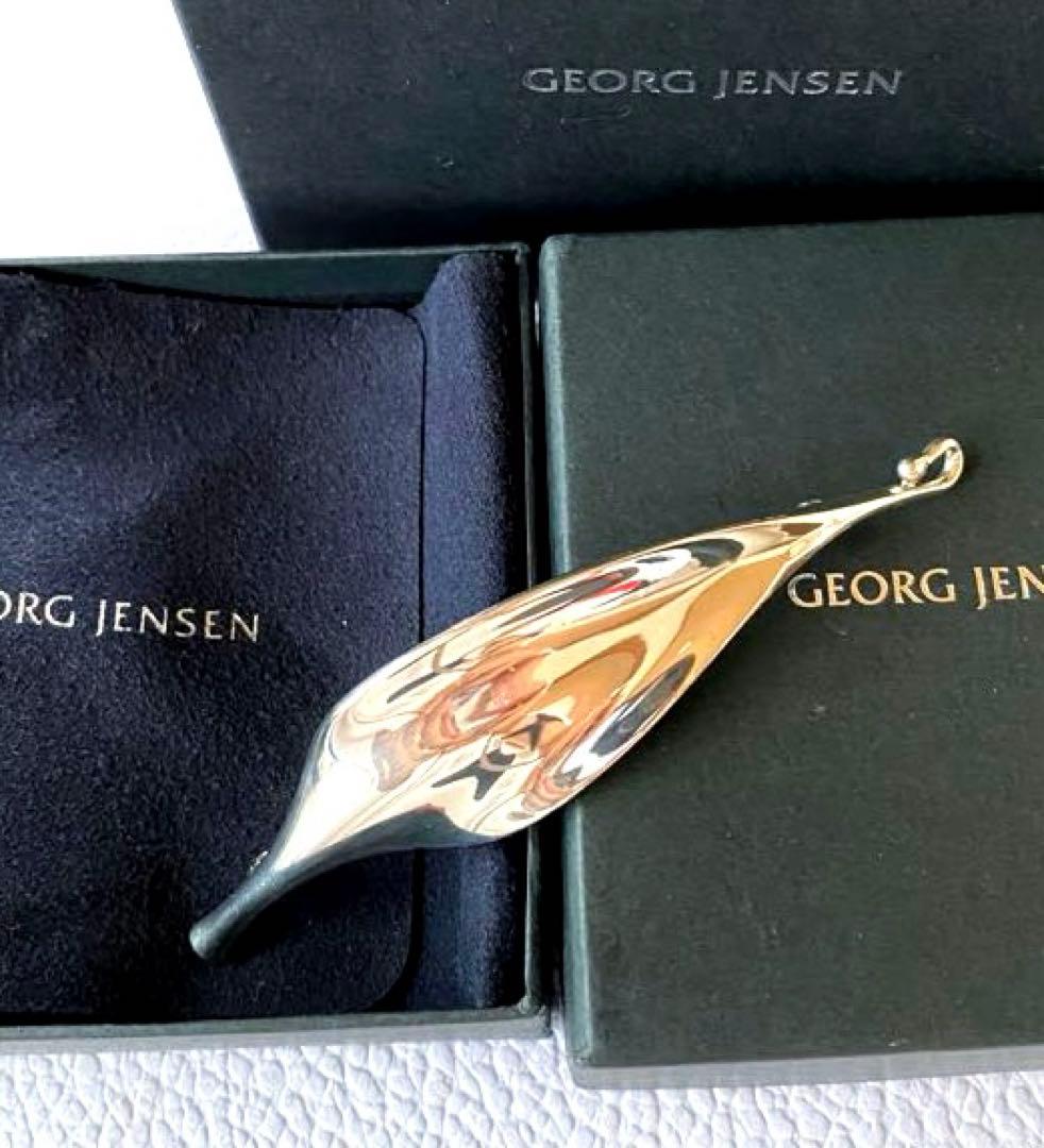 極美品GeorgJensenプリュム羽ジョージジェンセンブローチ391TORUN