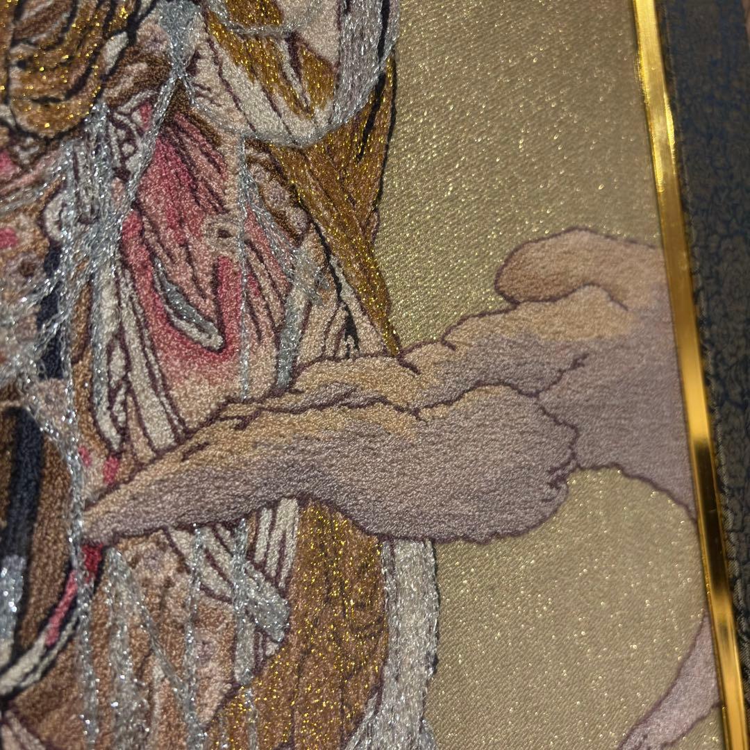 文化刺繍 慈母観音図 着色絹本 仏画 仏教美術 悲母観音 刺繍画 刺繍アート