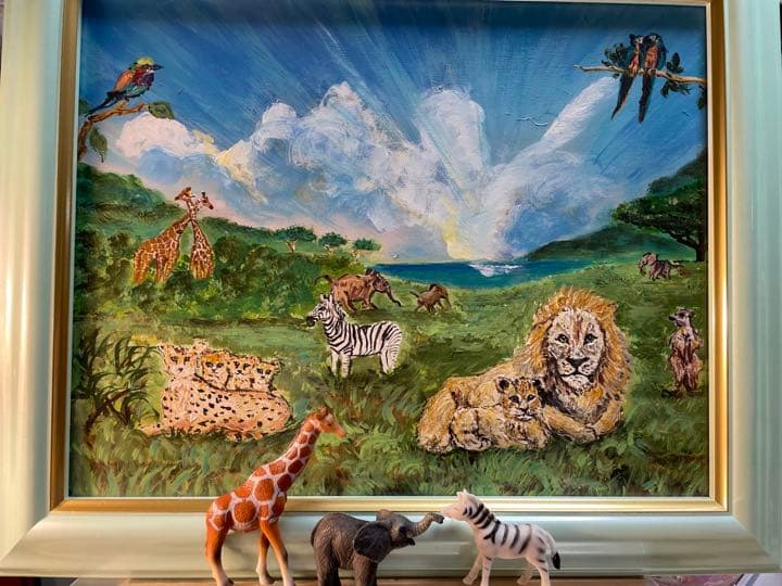 野生の王国　フィギュア付きアクリル画