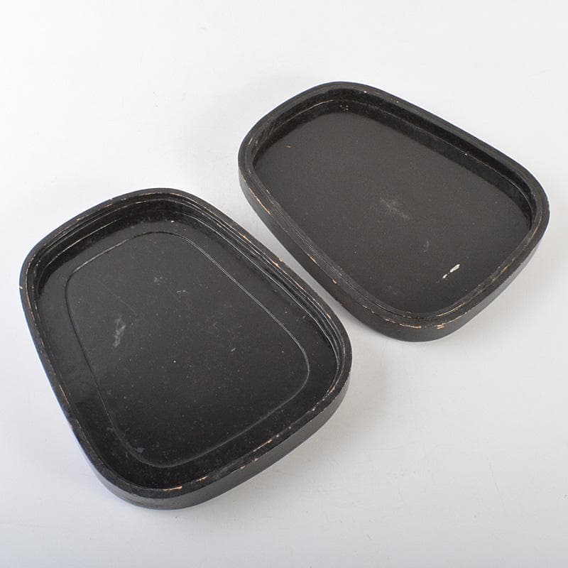 中国 書道具 神獣刻 端渓硯 唐木箱付 V R7390