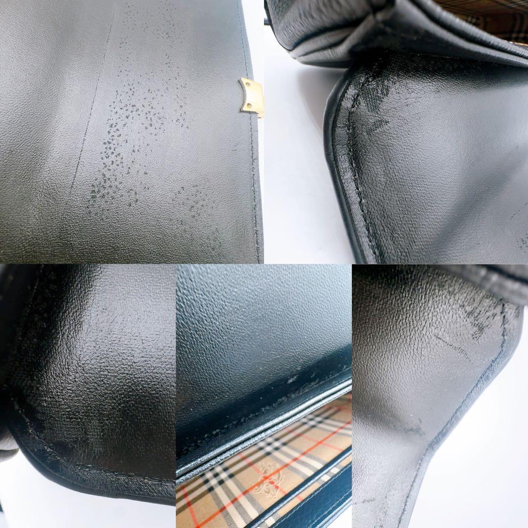 良品✨バーバリー ハンドバッグ レザー 革 ブラック ノバチェック フォーマル