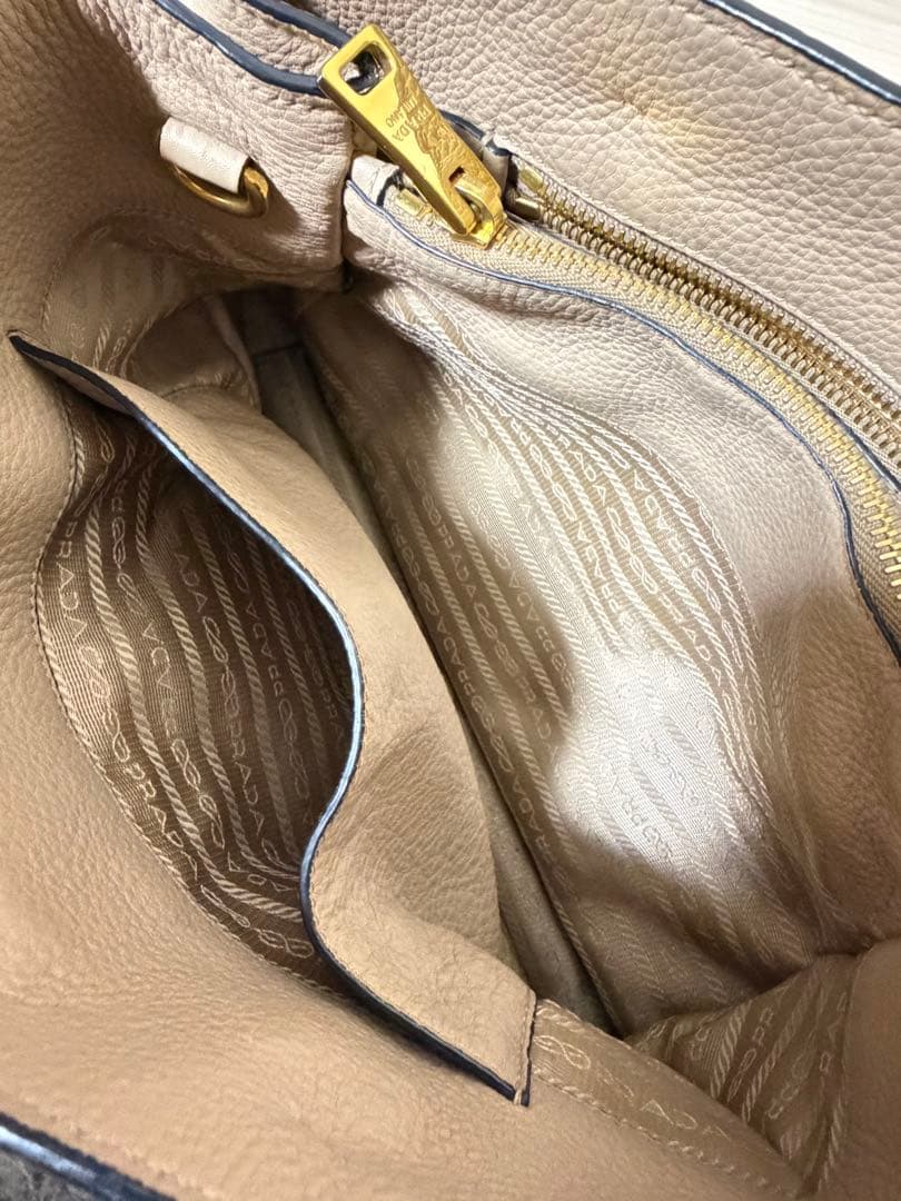 PRADA プラダ ハンドバッグ 2WAYベージュ 正規品 型崩れあり 美品