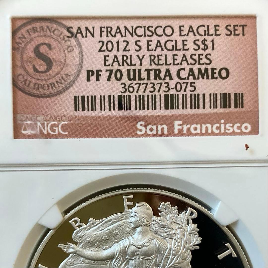 NGC最高鑑定☆2012年アメリカ1ドル シルバーイーグル銀貨☆PF70UCER