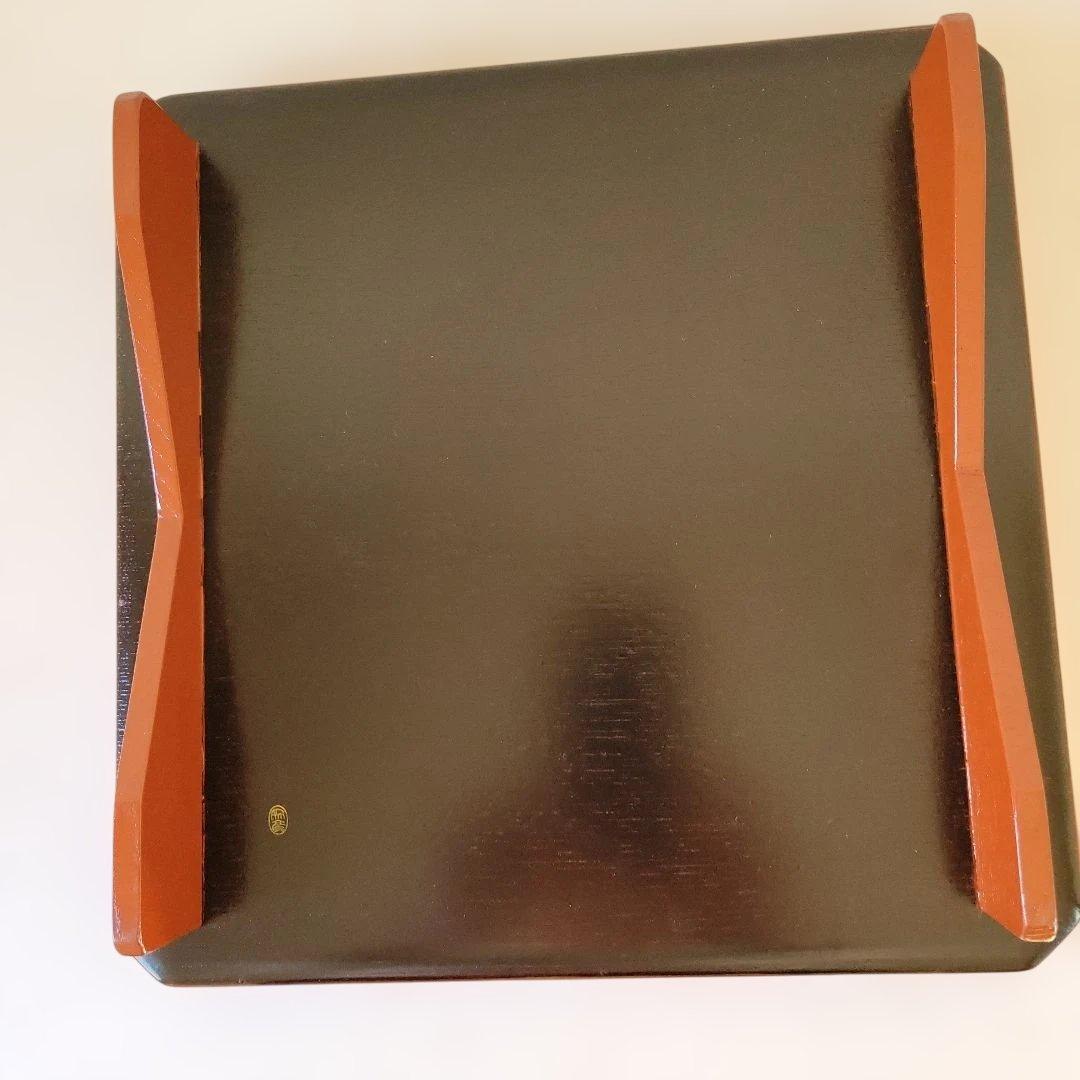 赤い花柄の漆器 蒔絵 膳 10客