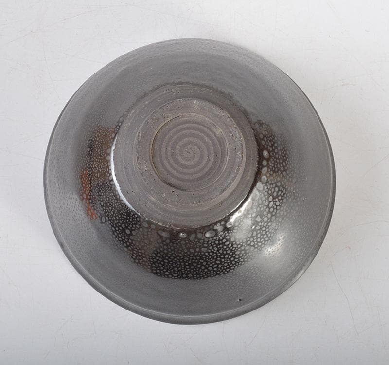 中国 宋代 建窯 窯変 油滴天目茶碗 桐箱付 M R4617