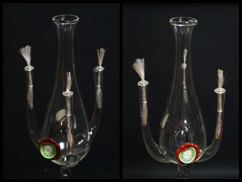 フランスLA MAISON DE L´ETAINガラス製オイルランプ/花器飾物