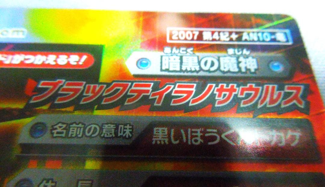 恐竜キング　ブラックティラノサウルス　裏面　ノービス