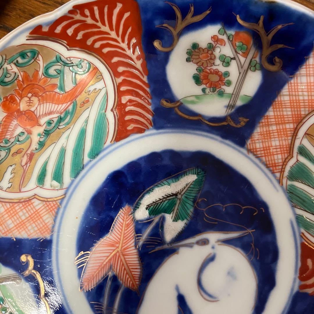 期間限定最終処分特価 古伊万里色絵 大皿五枚セット 完品 一枚