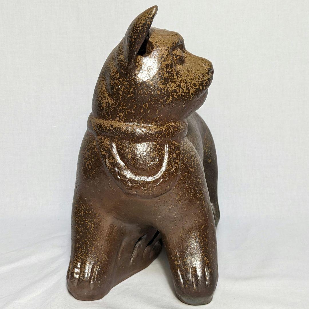 岡山県重要無形文化財 浦上善次 備前焼 甲戌 共箱共布栞 干支置物 犬 イヌ