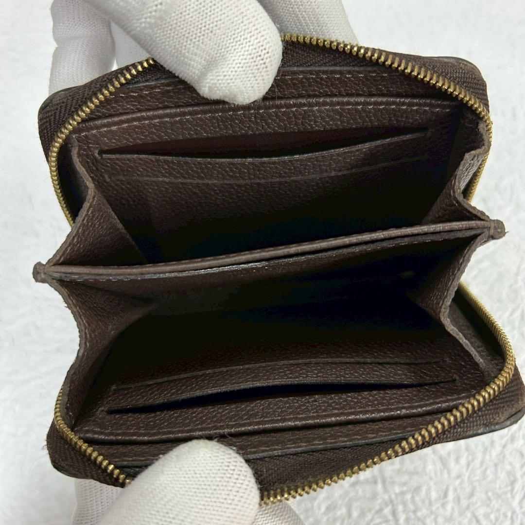【極美品】ルイヴィトン　ジッピー　パース　アンプラント　ダークブラウン