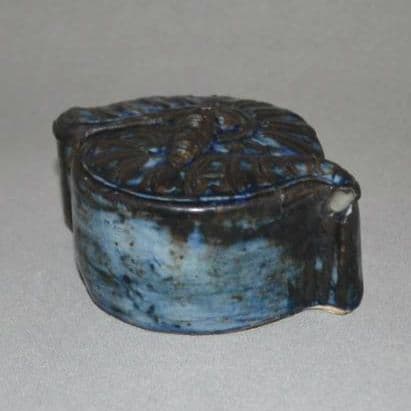 李朝瑠璃釉菊石形水滴』 李氏朝鮮 アンモナイト形 硯滴 水盂