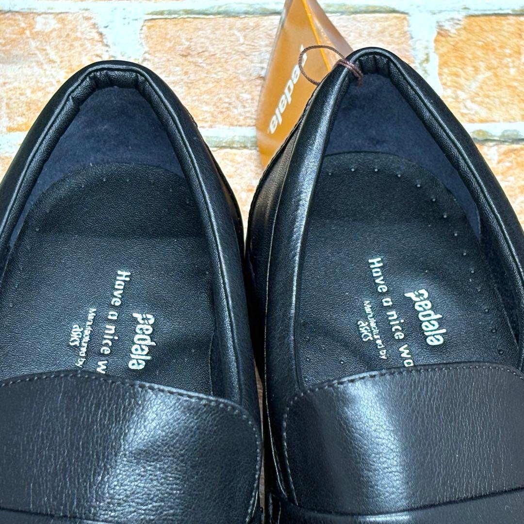 未使用✨pedala ペダラ レザースリッポン 24 ローファー ブラック 本革