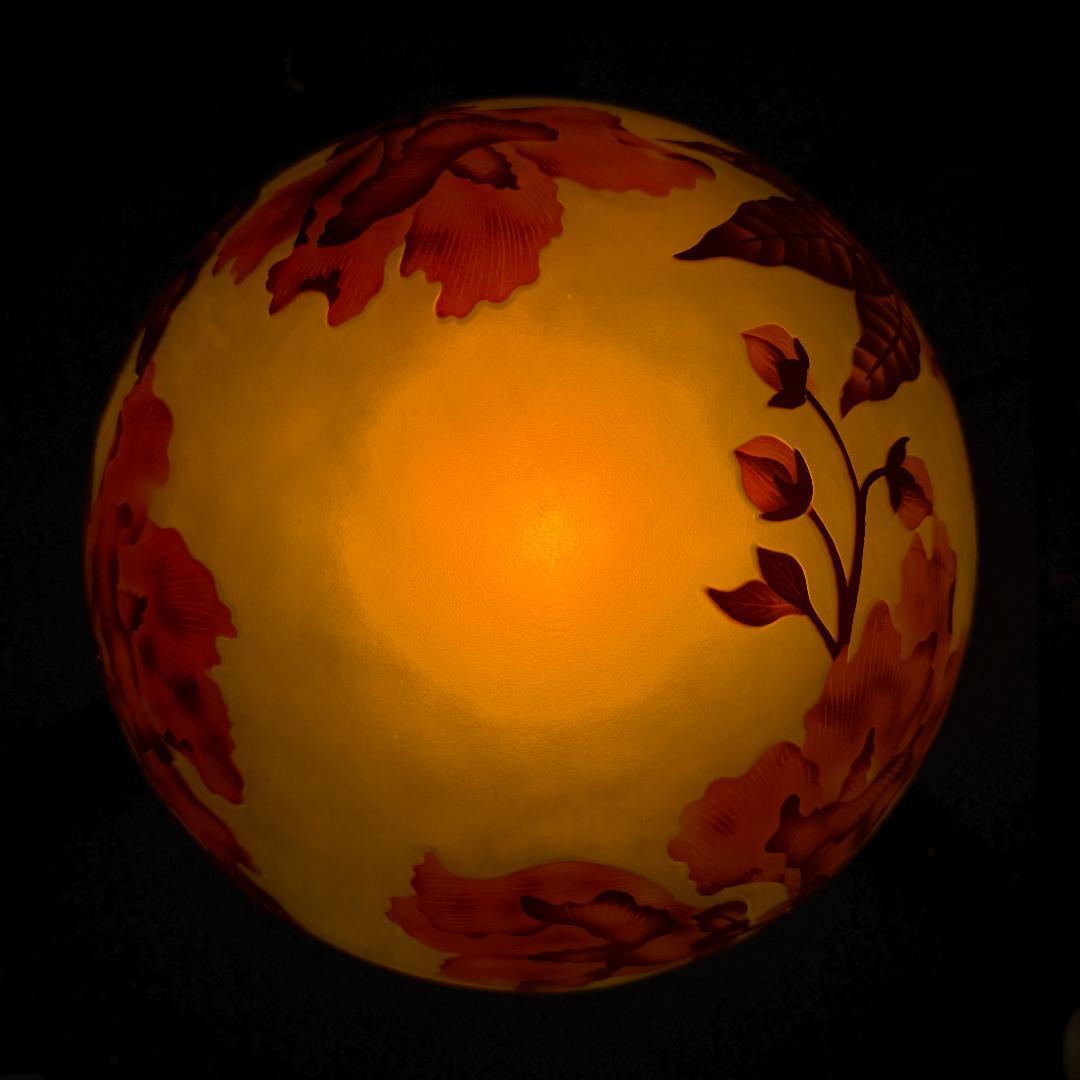 高さ35㎝【希少】【特大】エミールガレ風 レプリカ ランプ 卓上照明