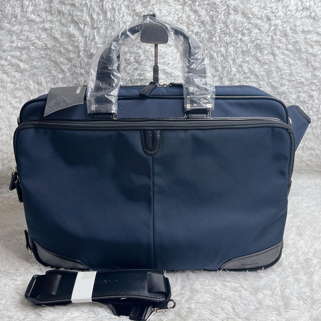 未使用品 サムソナイト 3way ブリーフケース ネイビー 通勤 A4 大容量