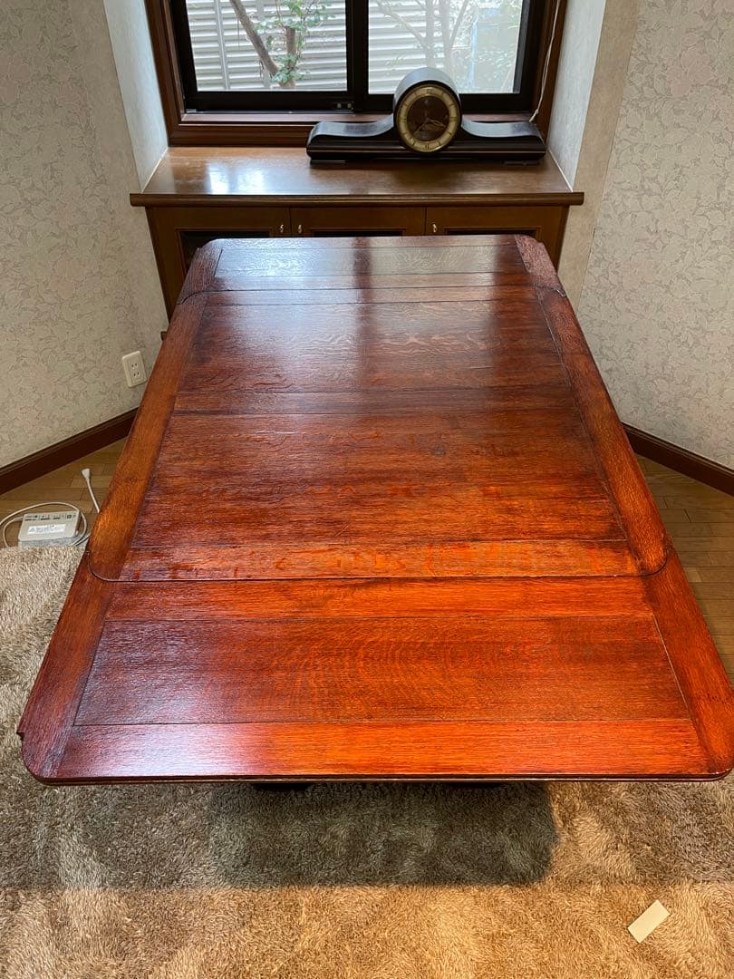 1*中様 アンティーク木製ドローリーフテーブル　ダイニングテーブル